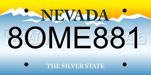 8OME881 Nevada License Plate