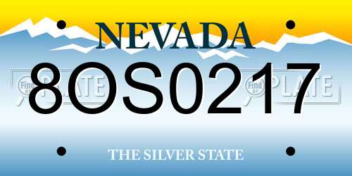 8OS0217 Nevada License Plate