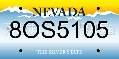 8OS5105 Nevada License Plate