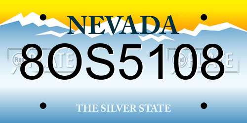 8OS5108 Nevada License Plate