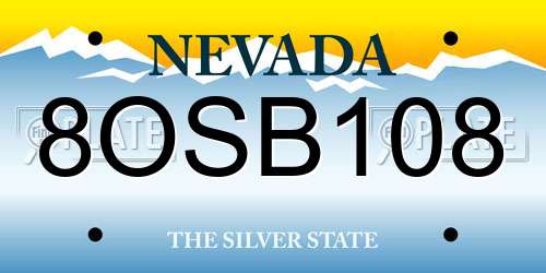 8OSB108 Nevada License Plate