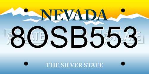 8OSB553 Nevada License Plate