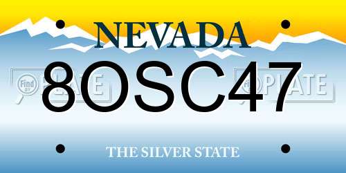 8OSC47 Nevada License Plate