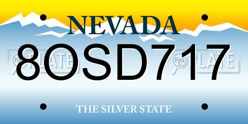 8OSD717 Nevada License Plate