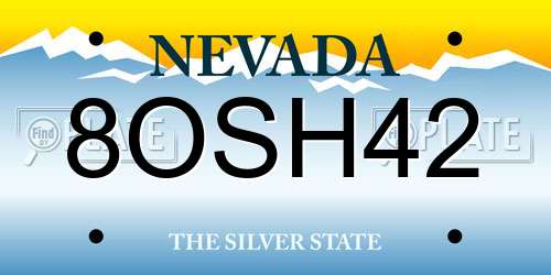 8OSH42 Nevada License Plate