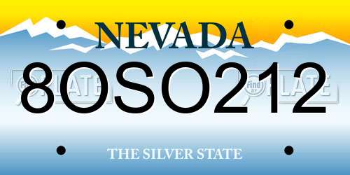 8OSO212 Nevada License Plate