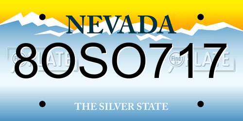 8OSO717 Nevada License Plate