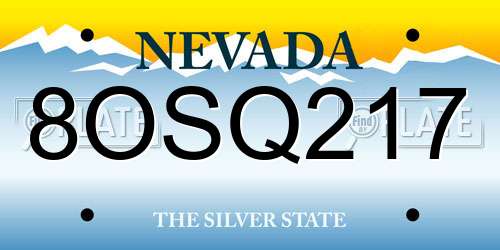 8OSQ217 Nevada License Plate