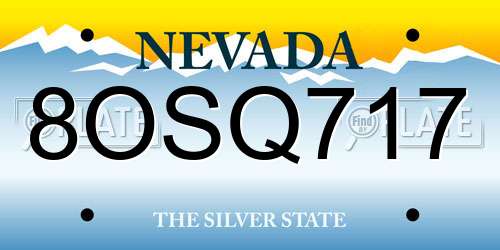 8OSQ717 Nevada License Plate