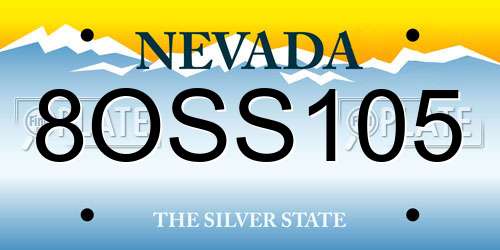 8OSS105 Nevada License Plate
