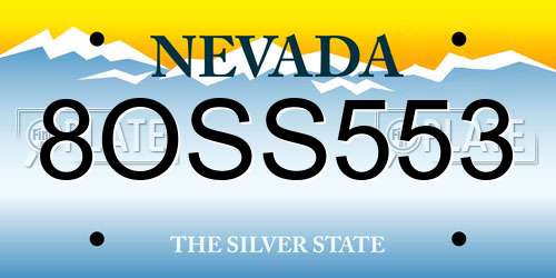 8OSS553 Nevada License Plate