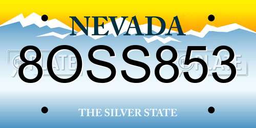 8OSS853 Nevada License Plate