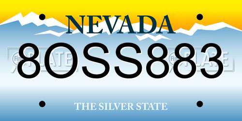 8OSS883 Nevada License Plate