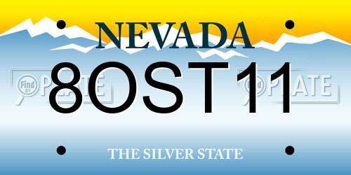 8OST11 Nevada License Plate