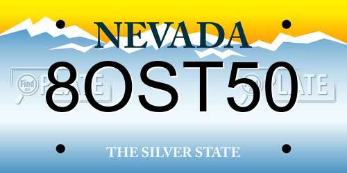 8OST50 Nevada License Plate
