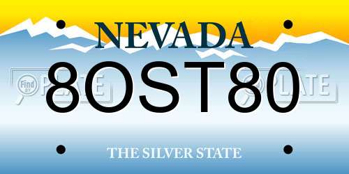 8OST80 Nevada License Plate