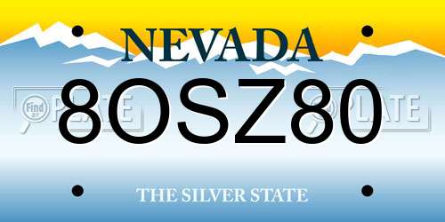 8OSZ80 Nevada License Plate