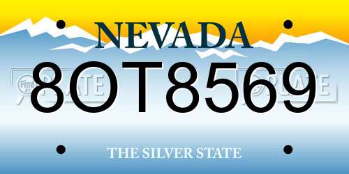 8OT8569 Nevada License Plate