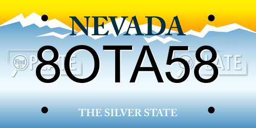 8OTA58 Nevada License Plate