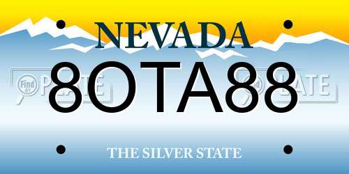 8OTA88 Nevada License Plate