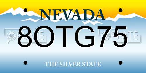 8OTG75 Nevada License Plate