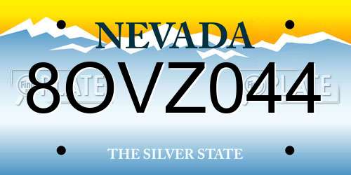 8OVZ044 Nevada License Plate