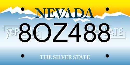 8OZ488 Nevada License Plate