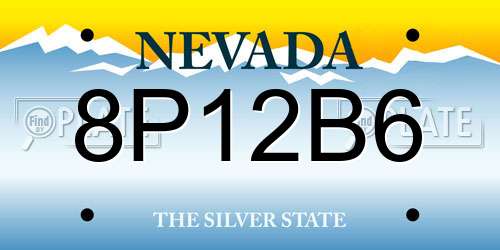8P12B6 Nevada License Plate