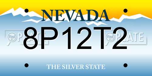 8P12T2 Nevada License Plate