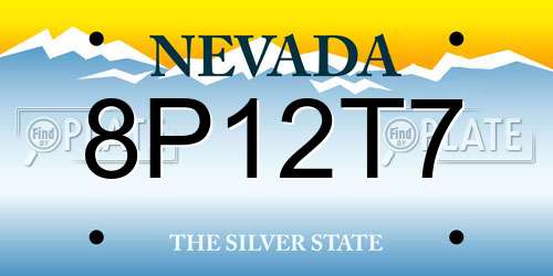 8P12T7 Nevada License Plate