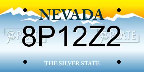 8P12Z2 Nevada License Plate