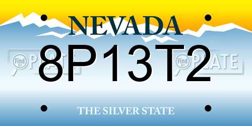 8P13T2 Nevada License Plate