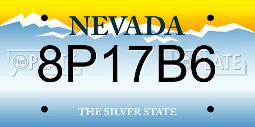 8P17B6 Nevada License Plate