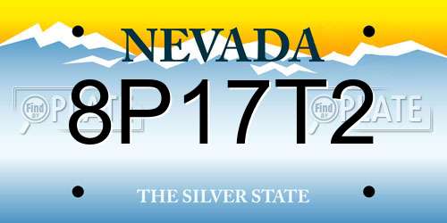 8P17T2 Nevada License Plate