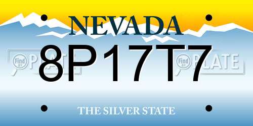 8P17T7 Nevada License Plate