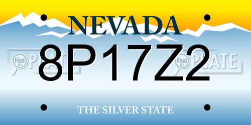 8P17Z2 Nevada License Plate