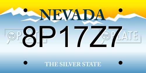 8P17Z7 Nevada License Plate