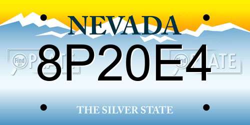 8P20E4 Nevada License Plate