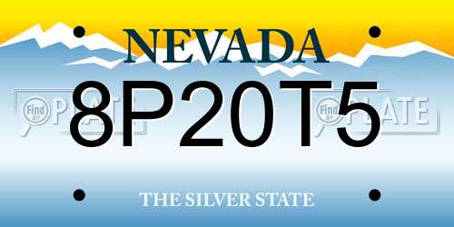 8P20T5 Nevada License Plate