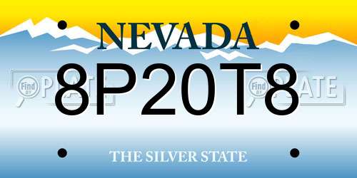 8P20T8 Nevada License Plate