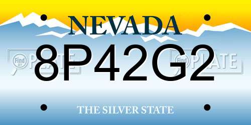 8P42G2 Nevada License Plate