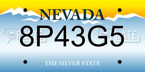 8P43G5 Nevada License Plate
