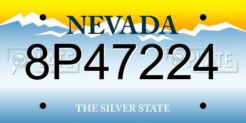 8P47224 Nevada License Plate