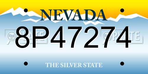 8P47274 Nevada License Plate