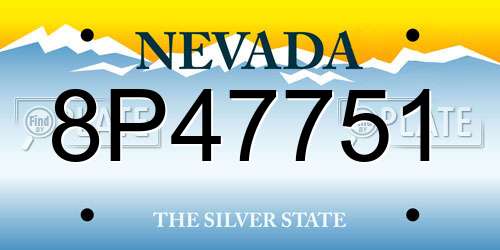 8P47751 Nevada License Plate