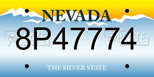 8P47774 Nevada License Plate