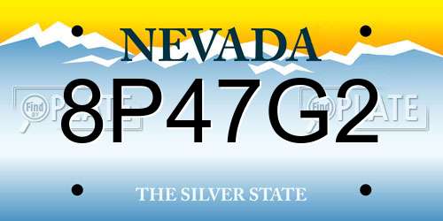 8P47G2 Nevada License Plate