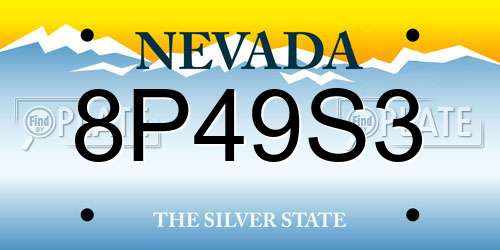 8P49S3 Nevada License Plate