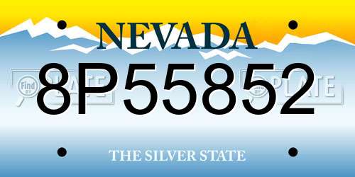 8P55852 Nevada License Plate