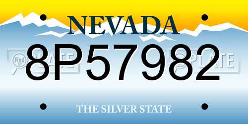 8P57982 Nevada License Plate